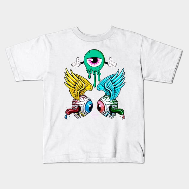 Three Eyes Kids T-Shirt by CazzyShop